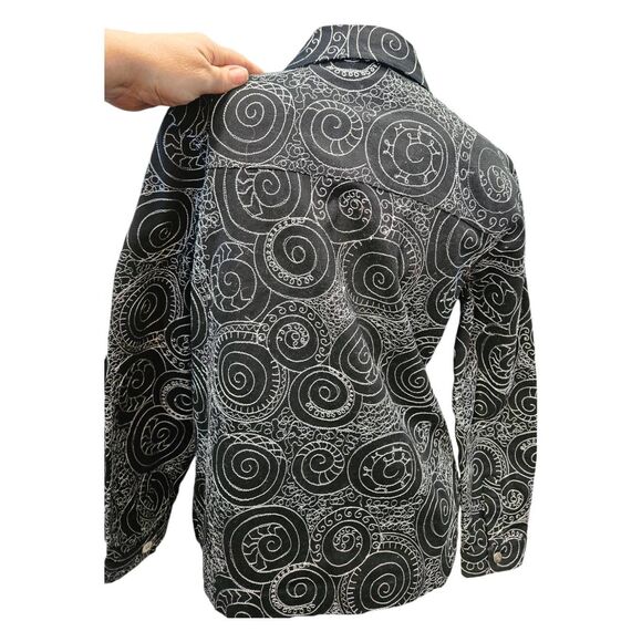 Laura Ashley Black Embroidered Blazer Womens Size Small - Picture 4 of 7